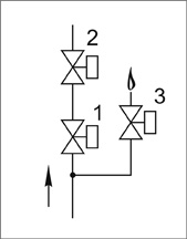 Блоки клапанов газовых DN 40-300 стальные, (схема 6).