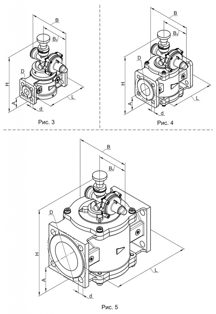 Клапаны запорные фланцевые DN15-100, таблица 4