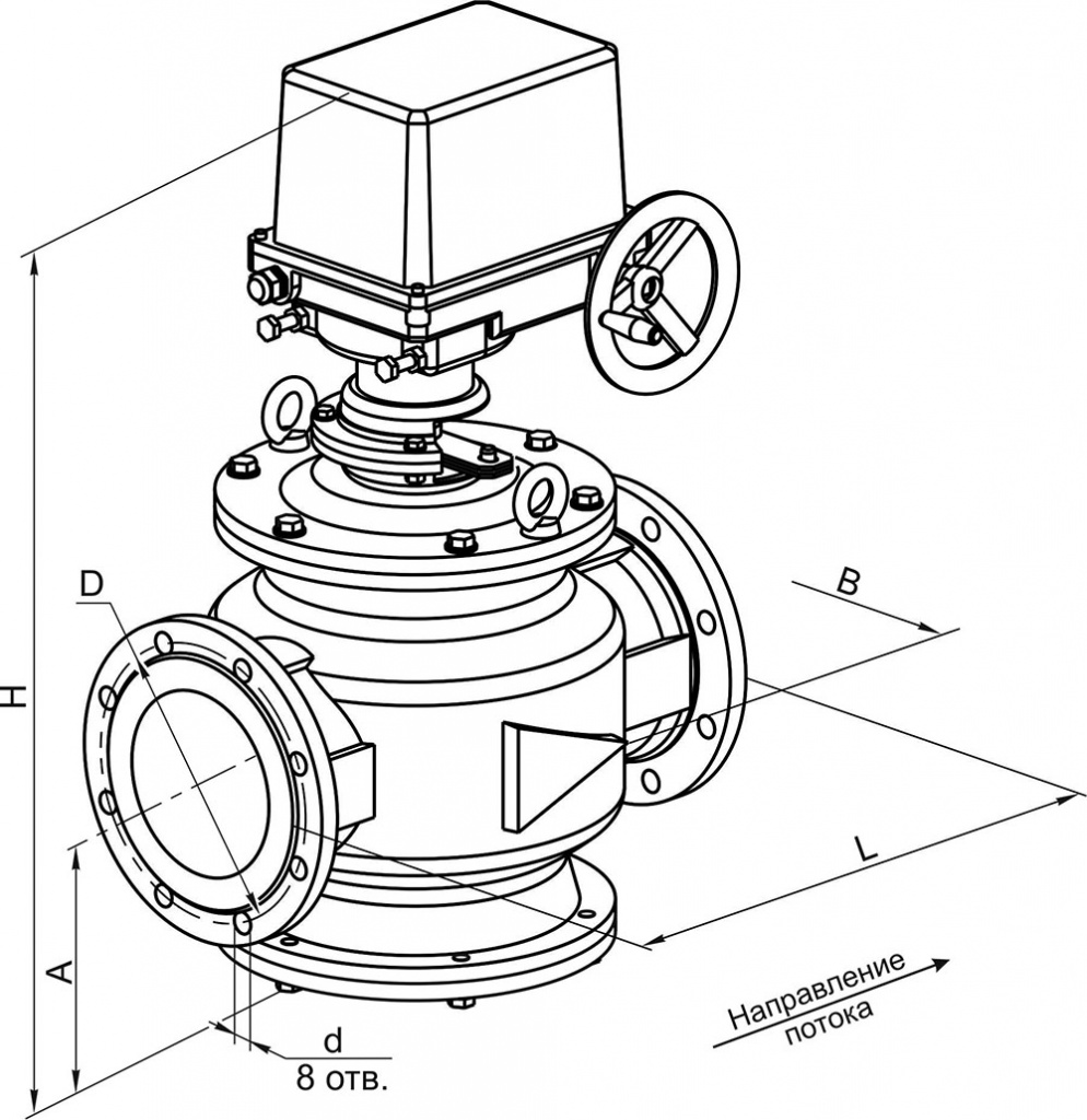 Заслонки стальные dn 125-200 привод sp2