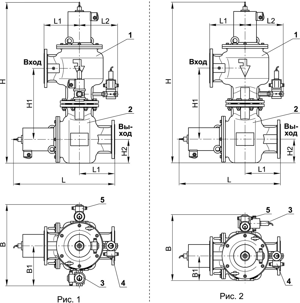 Блоки клапанов стальные DN 150-200 угловые, схемы