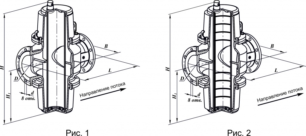 Стальные, газовые фланцевые DN 125-200, с ИЗФ, схема