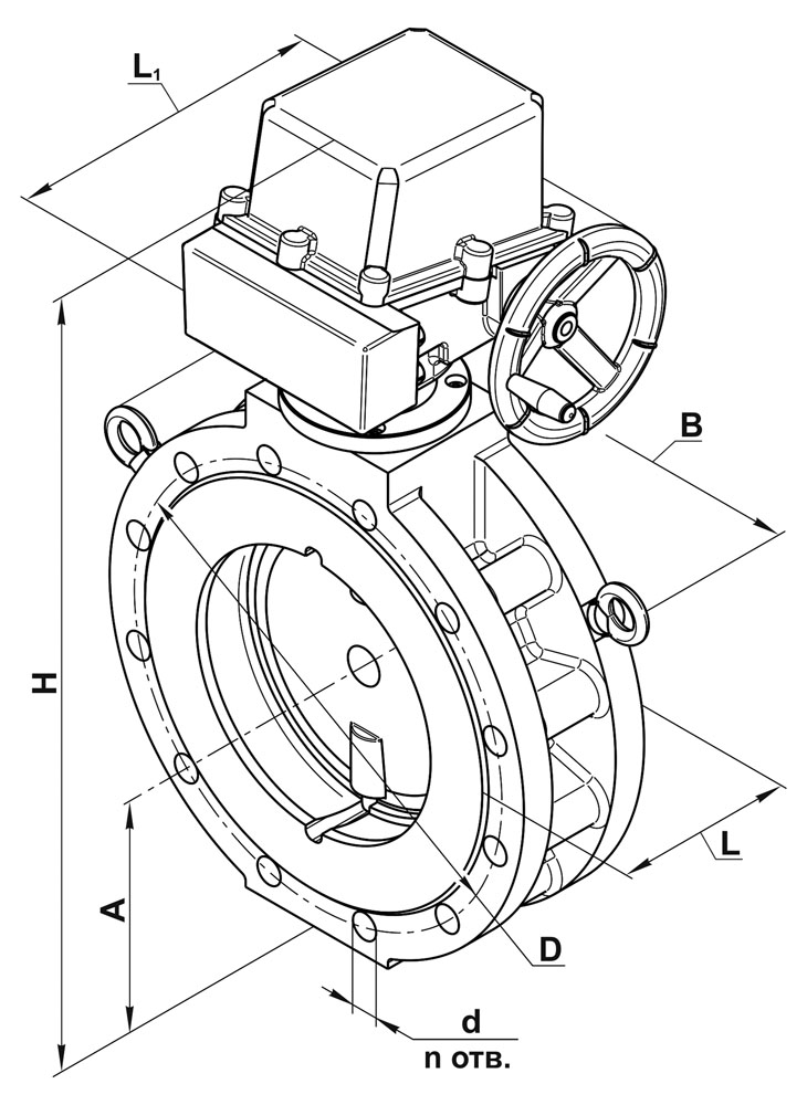 Заслонки дроссельные dn 150-300 стальные sp1-ex