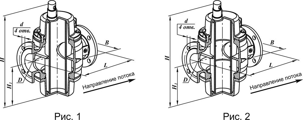 Стальные, газовые фланцевые DN 32-100, с ИЗФ, схема