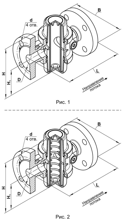 Стальные газовые фланцевые DN 25, схема