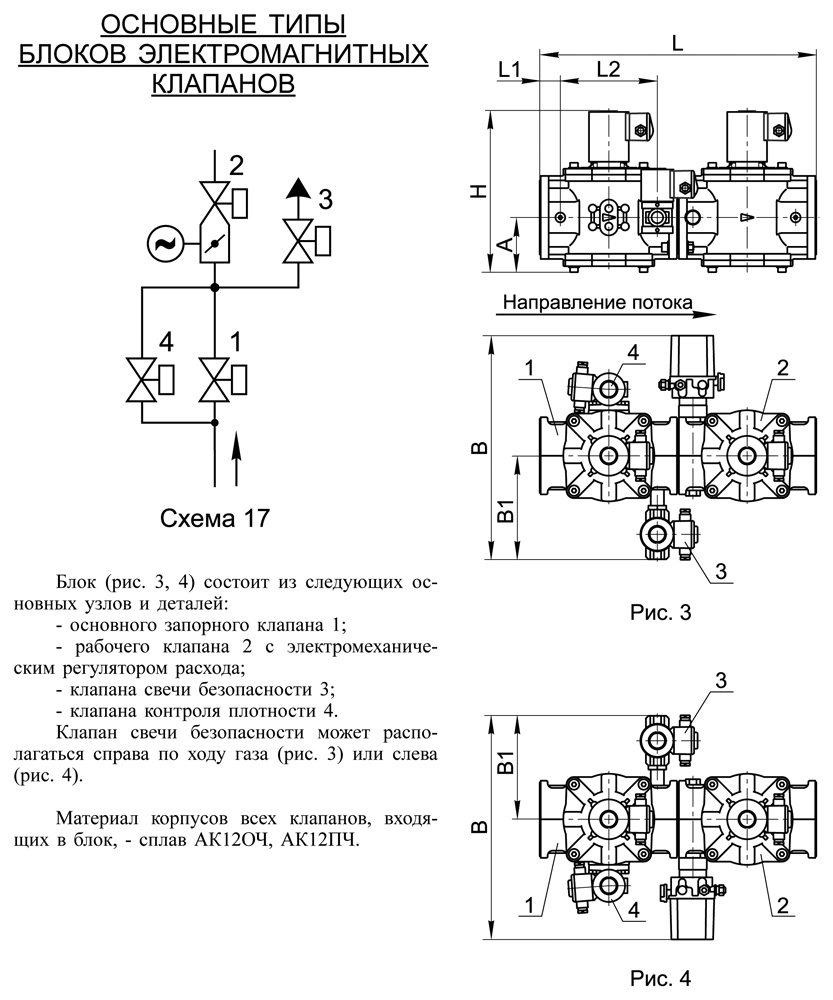 Блоки клапанов газовых DN 65-100, с17, схема 2