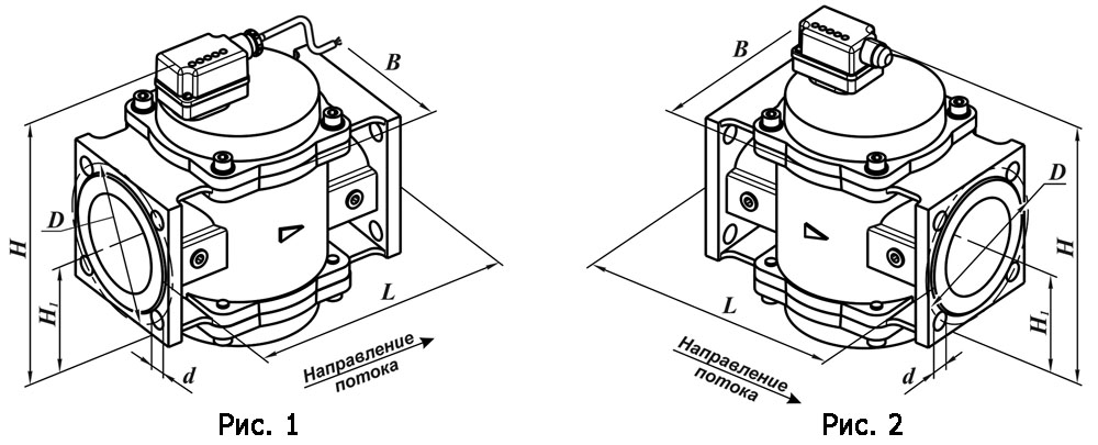 Газовые фланцевые DN 25-100, схема