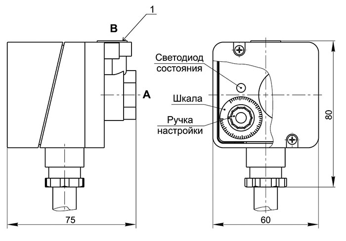 Датчики-реле газовые электронные ДРД-Е, схема