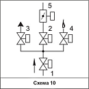 Блоки клапанов газовых DN 40-100 с заслонкой регулирующей, (схема 10)
