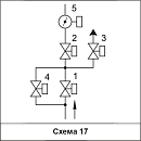 Блоки клапанов газовых DN 65-100 с заслонкой регулирующей дроссельного типа, (схема 17)