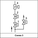 Блоки клапанов газовых DN 40-100 с заслонкой регулирующей, (схема 3)