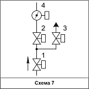Блоки клапанов газовых DN 40-100 с заслонкой регулирующей дроссельного типа, (схема 7)