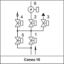 Блоки клапанов газовых DN 65-100 с заслонкой регулирующей дроссельного типа, (схема 16)