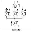 Блоки клапанов газовых DN 40-100 с заслонкой регулирующей дроссельного типа, (схема 10)