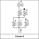 Блоки клапанов газовых DN 40-100 с заслонкой регулирующей дроссельного типа, (схема 8)