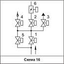 Блоки клапанов газовых DN 65-100 с заслонкой регулирующей, (схема 16)