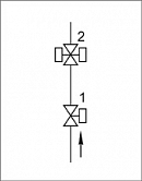 Блоки клапанов газовых DN 25-50, (схема 2).