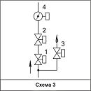 Блоки клапанов газовых DN 40-100 с заслонкой регулирующей дроссельного типа, (схема 3)
