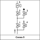 Блоки клапанов газовых DN 40-100 с заслонкой регулирующей, (схема 5)