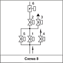 Блоки клапанов газовых DN 40-100 с заслонкой регулирующей, (схема 8)