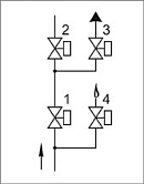 Блоки клапанов газовых DN 40-100, (схема 4).