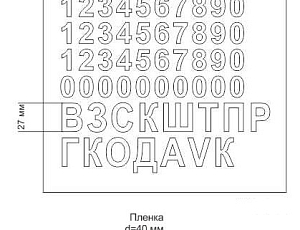 Блок с цифрами и буквами для табличек-указателей