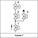 Блоки клапанов газовых DN 40-100 с заслонкой регулирующей, (схема 7)